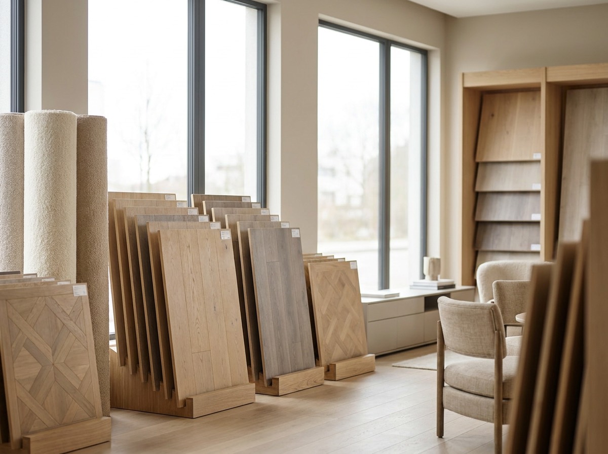 Showroom met diverse vloeren